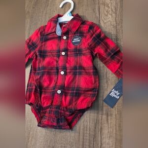 OshKosh B'gosh Red Plaid Bodysuit